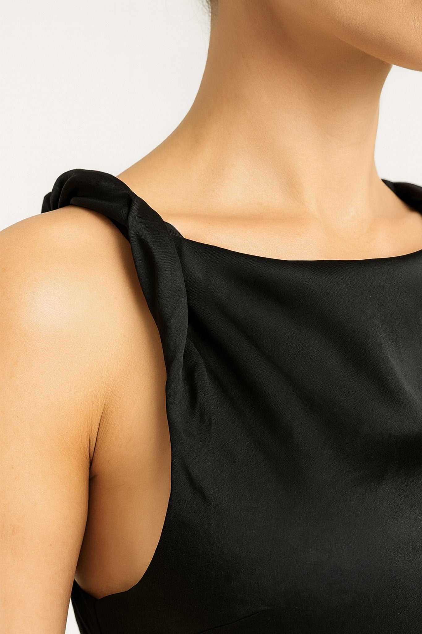 Black Satin Maxi Dress
